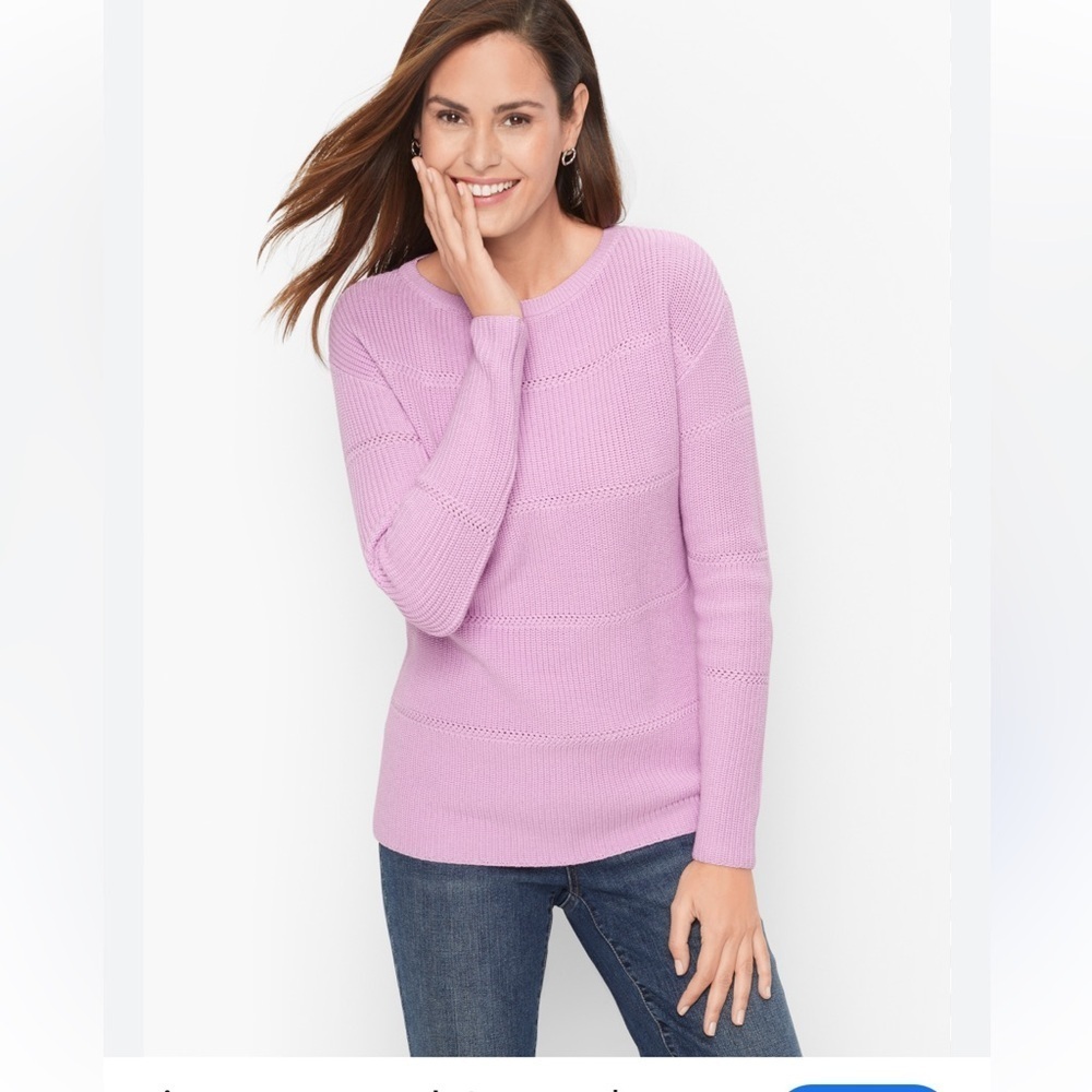 Talbots Plus 100% Pima Cotton Bateau Neck Sweater